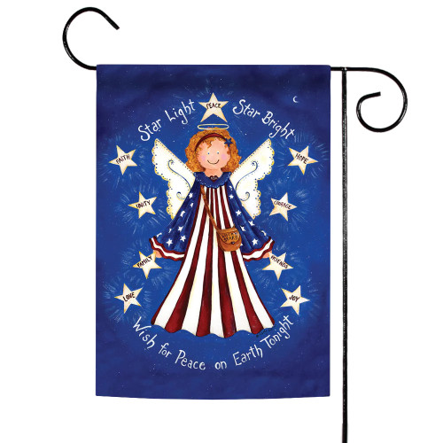 Patriotic Angel "Star Light Star Bright" Outdoor Garden Flag 18" x 12.5" - IMAGE 1