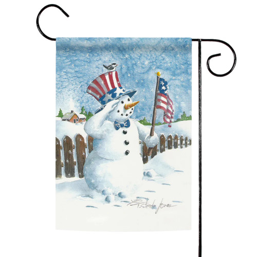 Christmas Patriotic Snowman Outdoor Garden Flag 18" x 12.5" - IMAGE 1