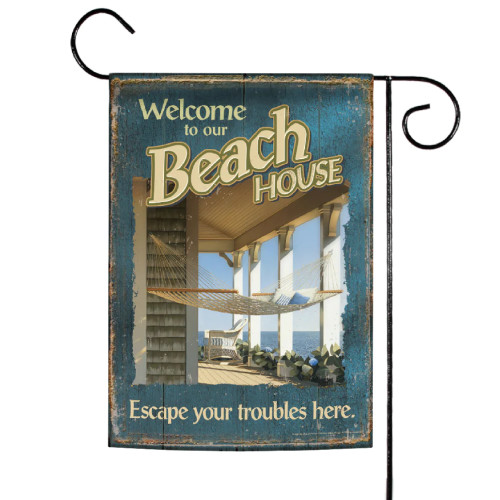 'Welcome To Our Beach House' Outdoor Garden Flag 18" x 12.5" - IMAGE 1