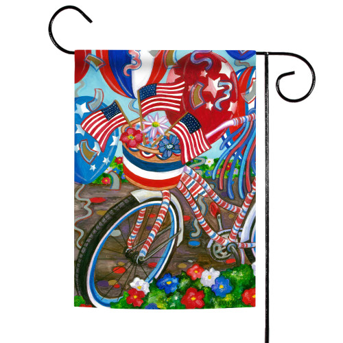 Patriotic Pedals Outdoor Garden Flag 18" x 12.5" - IMAGE 1