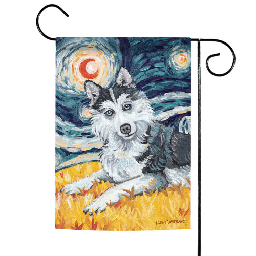 Dog Lovers Siberian Husky Outdoor Garden Flag 18" x 12.5" - IMAGE 1