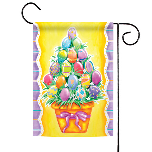 Easter Egg Stack on a Pot Outdoor Garden Flag 18" x 12.5" - IMAGE 1