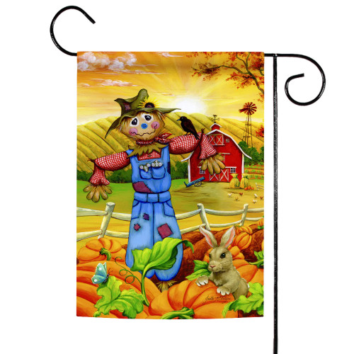 Scarecrow & Rabbit Fall Harvest Outdoor Garden Flag 18