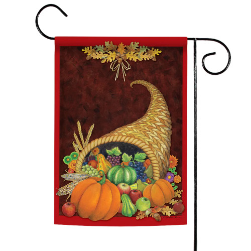 Cornucopia Fall Harvest Outdoor Garden Flag 18" x 12.5" - IMAGE 1