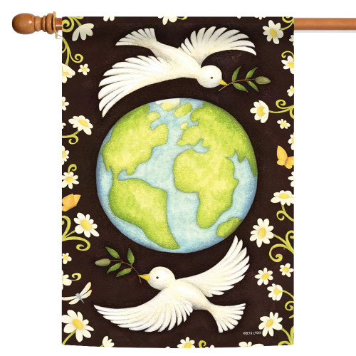 The Two Doves Outdoor House Flag 40" x 28" - IMAGE 1