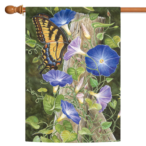 Swallowtail Butterfly Flower Outdoor House Flag 40" x 28" - IMAGE 1
