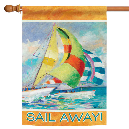 Sail Away! Outdoor House Flag 40" x 28" - IMAGE 1