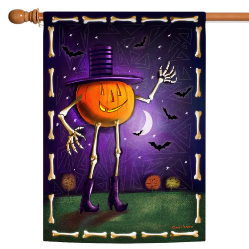 Halloween Jack and Bones Outdoor House Flag 40" x 28" - IMAGE 1