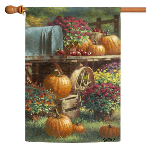 Pumpkin Farm Fall Harvest Outdoor House Flag 40" x 28" - IMAGE 1