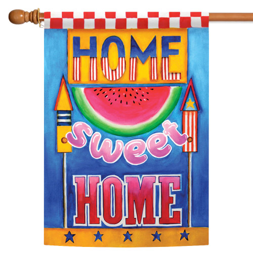 Watermelon 'Home Sweet Home' Outdoor House Flag 40" x 28" - IMAGE 1