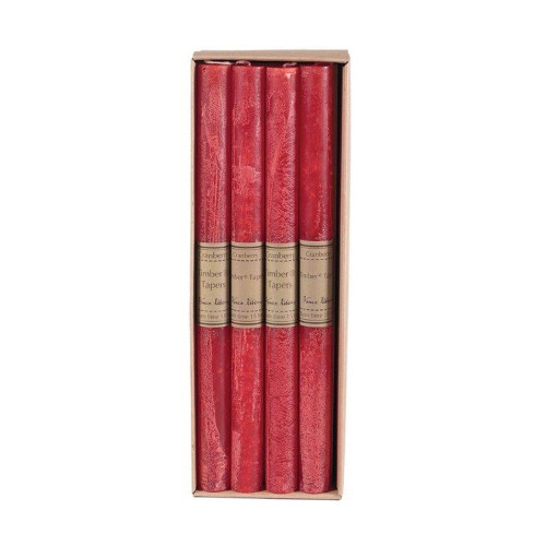 12" Cranberry Red Traditional Cylindrical Taper Candle Box - IMAGE 1
