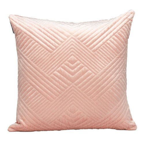 20" Peach Quilted Chevron Pattern Square Throw Pillow - IMAGE 1