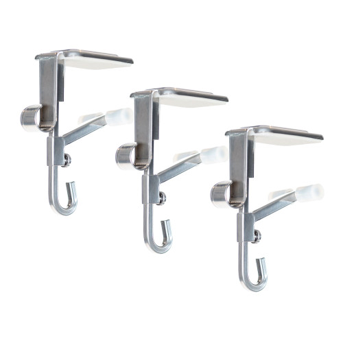 Set of 3 Silver Mantle Garland and Stocking Hanger, 6.5" - IMAGE 1