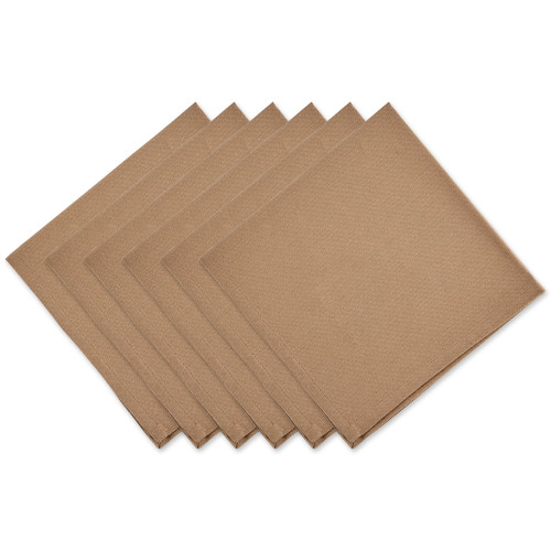 Set of 6 Tan Brown Square Napkin 20" - IMAGE 1