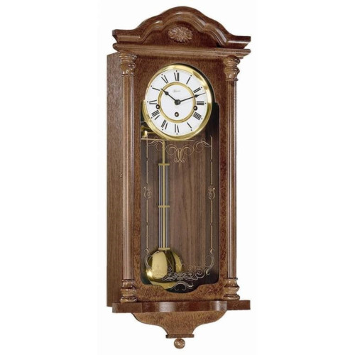 27" Brown and White Regulator Pendulum Wall Clock - IMAGE 1