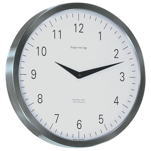45" Silver and White Round Wall Clock - IMAGE 1