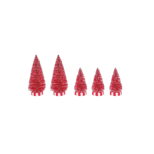 Dept 56 Set of 5 Candy Base Sisal Christmas Trees - IMAGE 1