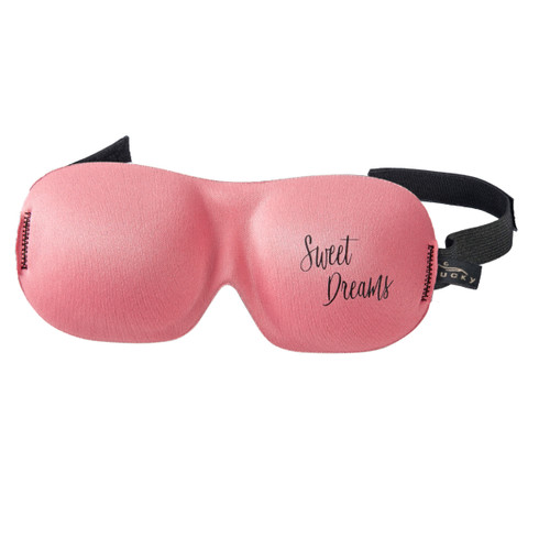 7.75" Flamingo Pink "Sweet Dreams" Unisex Adjustable Sleep Mask - IMAGE 1