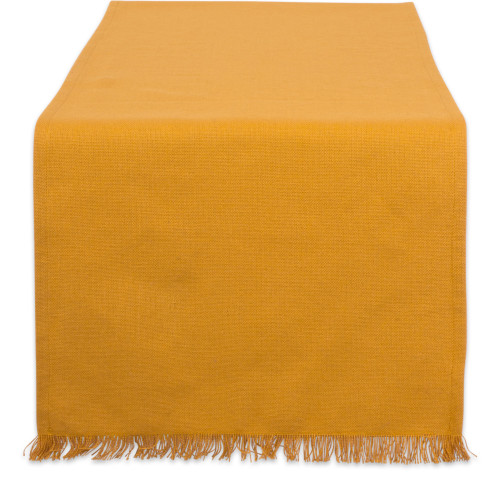 Rectangular Table Runner with Fringed - 108" - Mustard Yellow - IMAGE 1