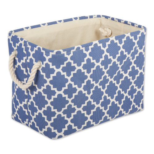 Rectangular Lattice Medium Storage Bin - 16" - French Blue - IMAGE 1