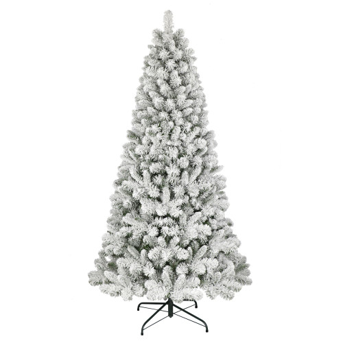 Medium Flocked Virginia Pine Artificial Christmas Tree - 6’ - Unlit - IMAGE 1
