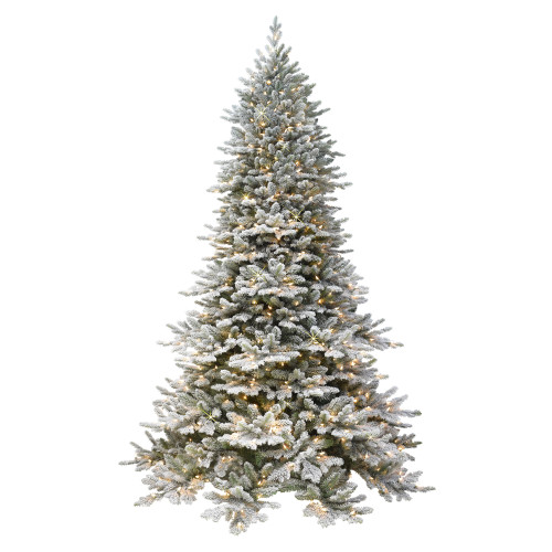 Pre-lit Flocked Artificial Douglas Fir Christmas Tree - 7.5’ - Clear Lights - IMAGE 1