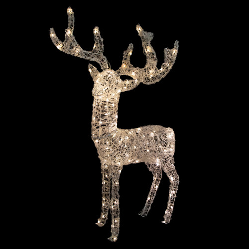 LED Lighted Commercial Grade Acrylic Reindeer Outdoor Christmas Decoration - 46.5" - Warm White Lights - IMAGE 1