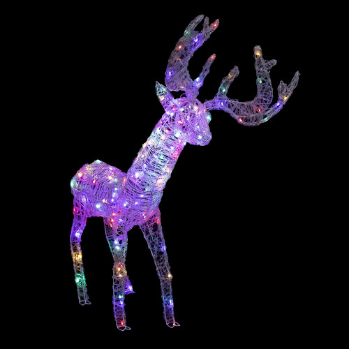 LED Color Changing Commercial Grade Acrylic Reindeer Outdoor Christmas Decoration - 46.5" - IMAGE 1