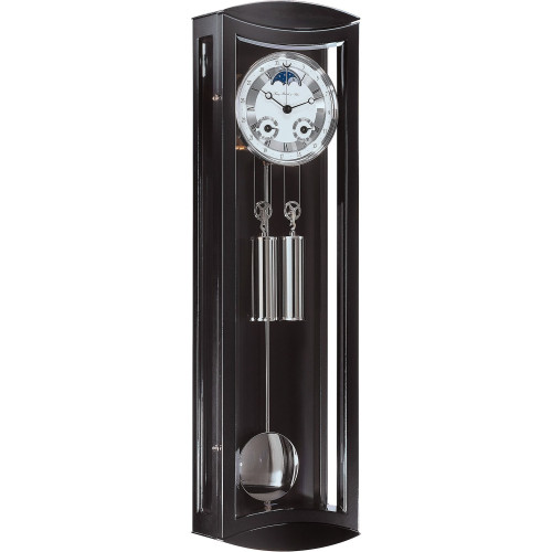 31" Black and Silver Rectangular Regulator Pendulum Wall Clock - IMAGE 1