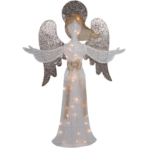 49.25" LED Lighted White and Gold Angel Christmas Decoration - IMAGE 1
