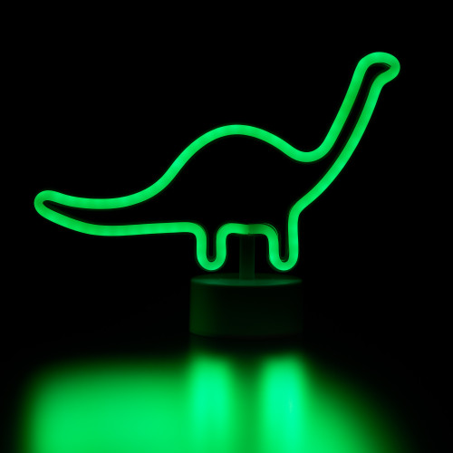 LED Brontosaurus Dinosaur Neon Table Light - 11" - Green - IMAGE 1