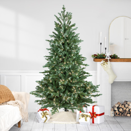 Real Touch™️ Pre-Lit Medium Blue Spruce Artificial Christmas Tree - 6' - Clear Lights - IMAGE 1