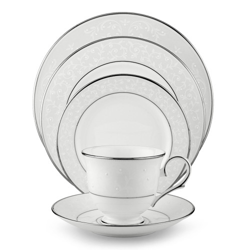 10.25" White All-Purpose 5-Piece Place Setting Dinnerware Set - IMAGE 1
