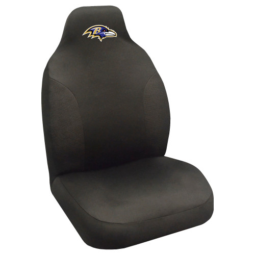 48” Black Baltimore Ravens Embroidered Seat Cover - IMAGE 1