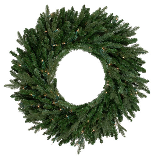 Real Touch™ Pre-Lit Grande Spruce Artificial Christmas Wreath - 48" - Clear Lights - IMAGE 1