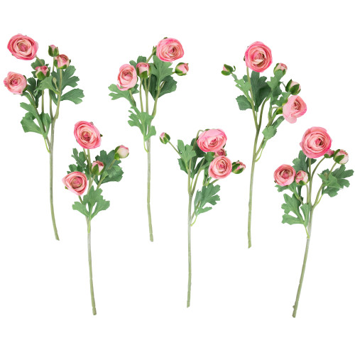 Real Touch™ Light Pink Ranunculus Artificial Floral Sprays, Set of 6 - 21" - IMAGE 1