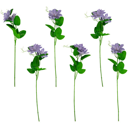 Real Touch™ Purple Artificial Lotus Floral Sprays, Set of 6 - 25" - IMAGE 1
