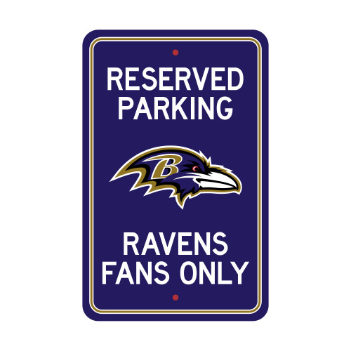 18" NFL Baltimore Ravens 'Reserved Parking' Wall Sign - IMAGE 1