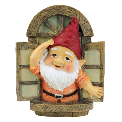 The Knothole Gnomes Garden Welcome Tree Sculpture - 9" - Multi-Color - IMAGE 1