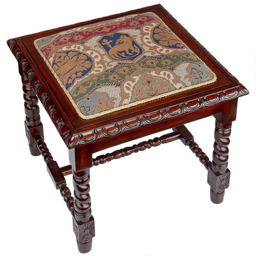 Charles II Gothic Hand-Rubbed Stool - 22" - IMAGE 1