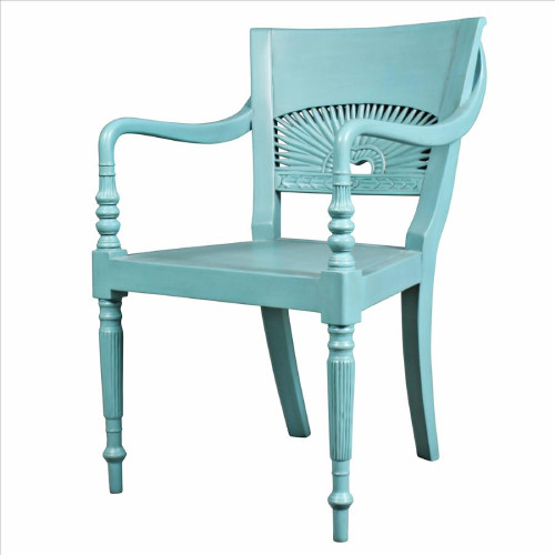 British Colonial Savannah Sunburst Accent Chair - 34" - IMAGE 1