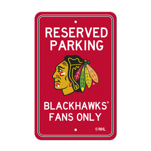 18" NHL Chicago Blackhawks 'Reserved Parking' Wall Sign - IMAGE 1