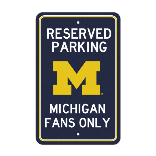 18" NCAA University of Michigan Wolverines 'Reserved Parking' Wall Sign - IMAGE 1