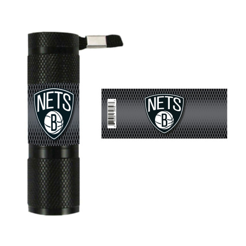 NBA Brooklyn Nets LED Pocket Flashlight - 3.5" - Black and White - IMAGE 1