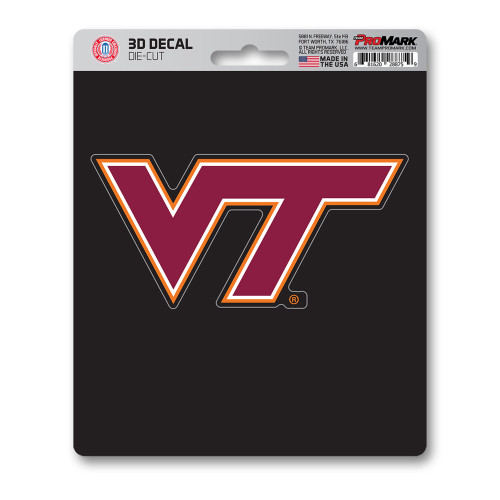6.25” NCAA Virginia Tech Hokies 3D Decal Sticker - IMAGE 1