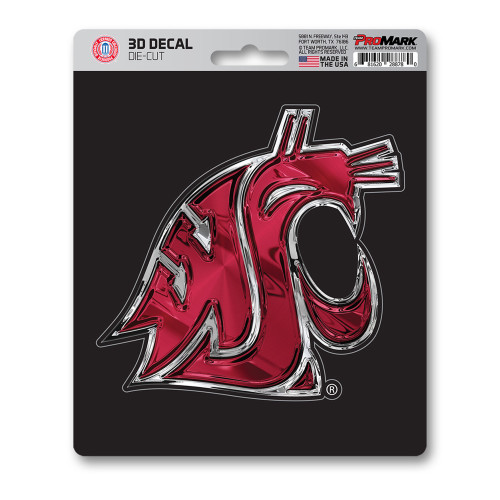 6.25” NCAA Washington State University Cougars 3D Decal Sticker - IMAGE 1
