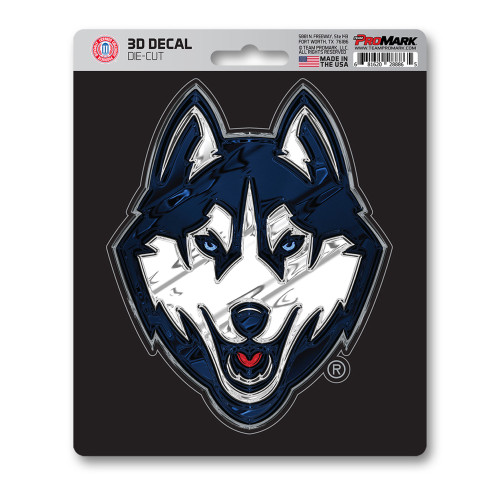 6.25” NCAA University of Connecticut Huskies 3D Decal Sticker - IMAGE 1
