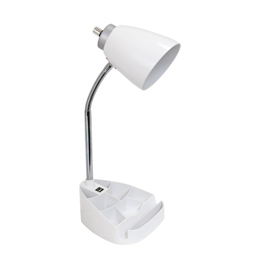 Desk Lamp with Adjustable Gooseneck Organizer and Stand - 18.5" - White - IMAGE 1