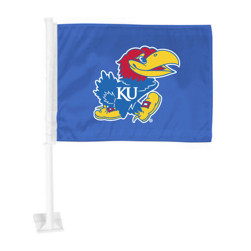 14" x 11" NCAA University of Kansas Jayhawks Automotive Car Flag - IMAGE 1