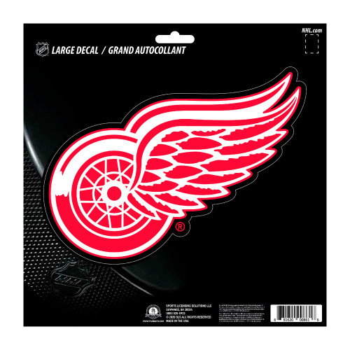 NHL Detroit Red Wings Large Decal Sticker - 8" - Red and White - IMAGE 1
